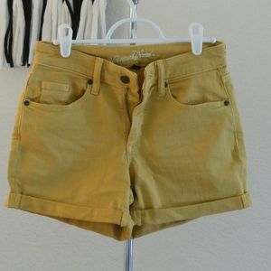 Yellow jeans shorts